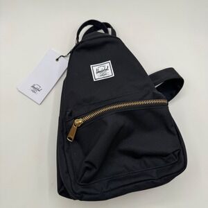 Herschel Supply Co Nova Mini Backpack Black Gold Zipper 10501-00001-OS NWT